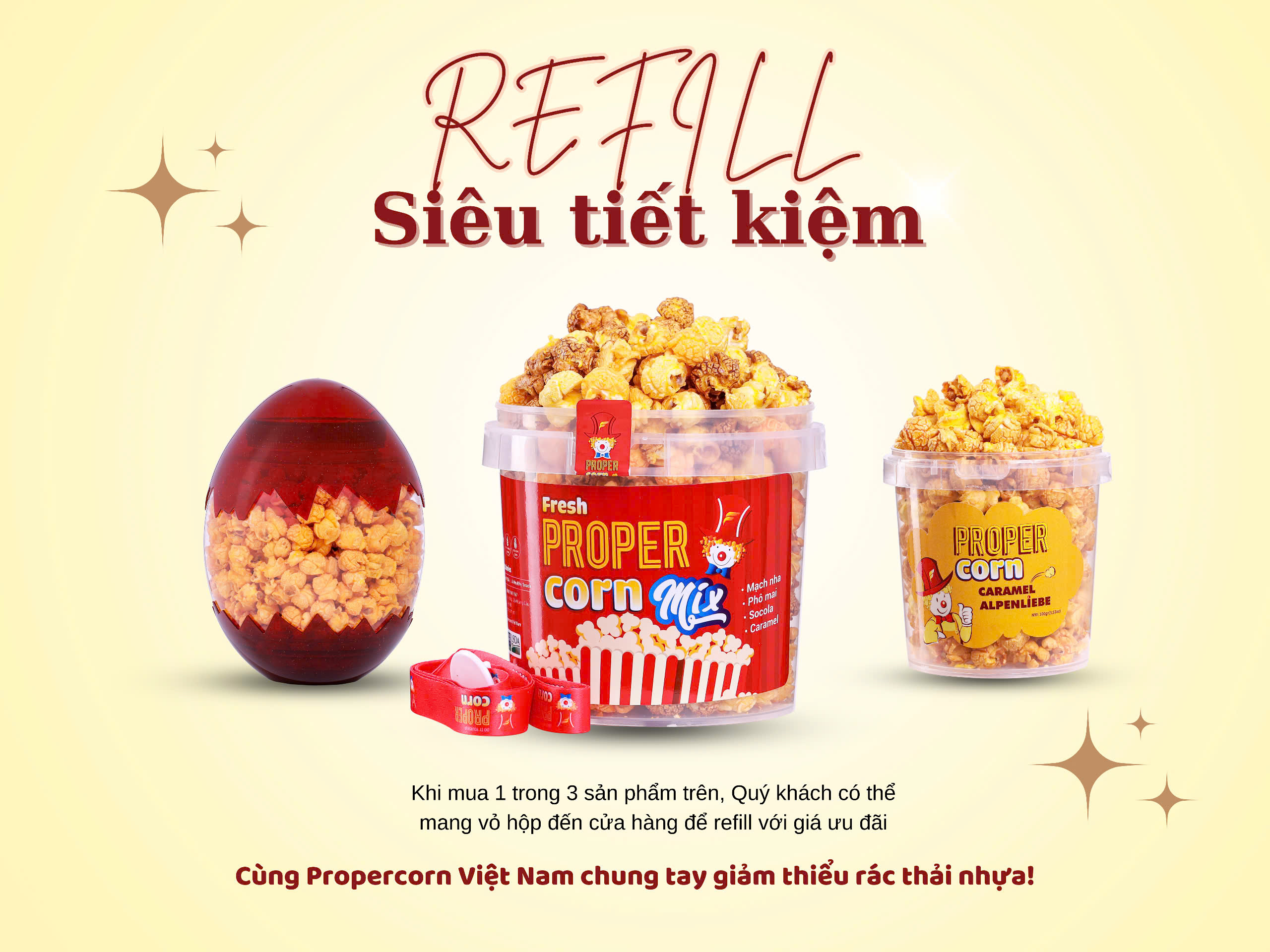 - Refill bỏng ngô Propercorn